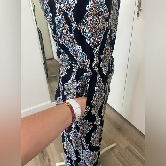 H&M Women's Boho  V-neck Sleeveless Wide Leg Jumpsuit Size 4/Small - Picture 5 of 7